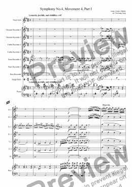 page one of Symphony No.4, Movement 4, Part I