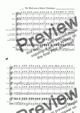 page one of We wish you a Merry Christmas for Flute Quartet