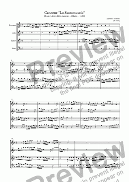 page one of Canzone "La Scaramuccia" (Soderini)