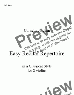 page one of Easy Recital Repertoire In Classical Style, for 2 violins