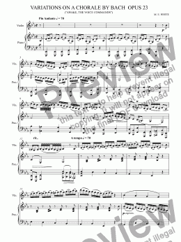 page one of VARIATIONS ON A CHORALE BY BACH  OPUS 23