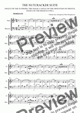 page one of THE NUTCRACKER SUITE - FLUTE & BASSOON DUET