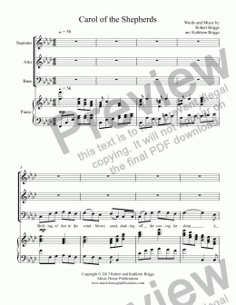 page one of Carol of the Shepherds (SAB and piano)