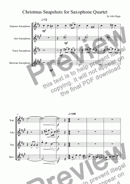 page one of Christmas Snapshots for Saxophone Quartet