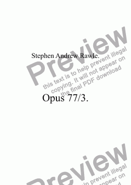page one of Opus 76/3, At The Point Of No Return.