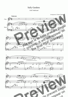 page one of Sally Gardens (Piano/Flute)