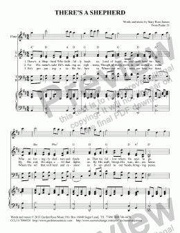 page one of There’s a Shepherd (SATB Choir + piano + flute) from Psalm 23