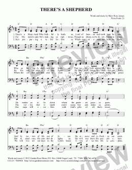 page one of There’s a Shepherd (SATB hymn) From Psalm 23