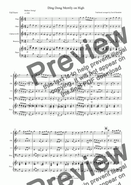 page one of Ding Dong Merrily on High (Jazzy Style!) for Wind Quartet