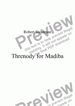 page one of Threnody for Madiba