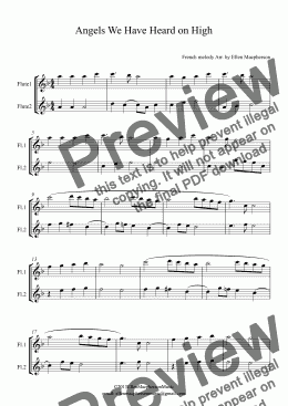 page one of Easy Flute Duet for Christmas
