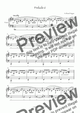 page one of Prelude 6 ( From 12 Pop-Preludes Easy to Moderate)