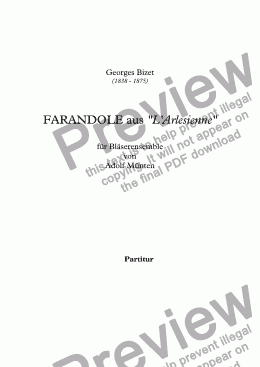 page one of FARANDOLE  aus "L’Arlesienne"