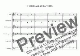 page one of O COME ALL YE FAITHFUL - Concert Band