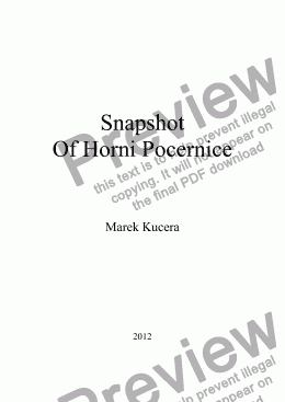 page one of Snapshot Of Horni Pocernice