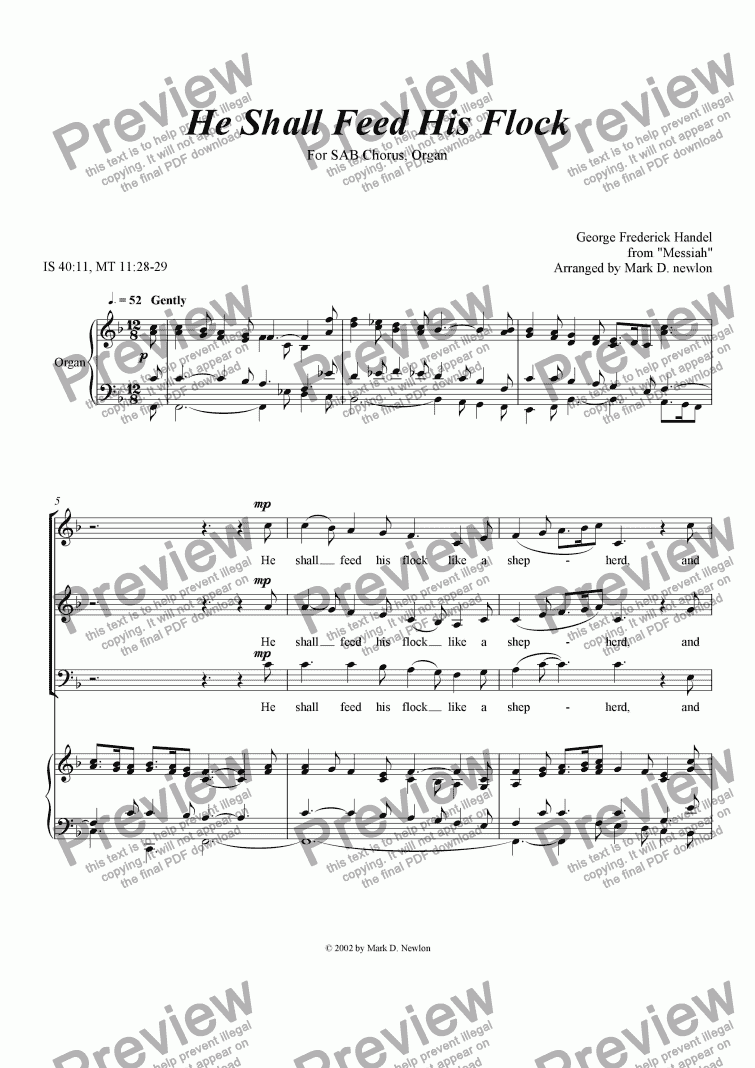 He Shall Feed His Flock - Download Sheet Music PDF File