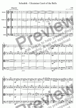 page one of Schedrik - Ukrainian Carol of the Bells