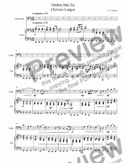 page one of Ombra Mai Fu (Xerxes Largo - Euphonium BC & Pno)