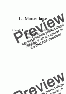 page one of La Marseillaise for Brass Quartet