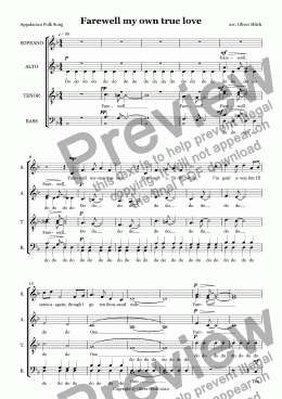 page one of Farewell my own true love (8 voices)