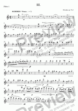 page one of Dvořák, Sinfonie Nr. 7 op. 70, III. Scherzo Vivace – fl1