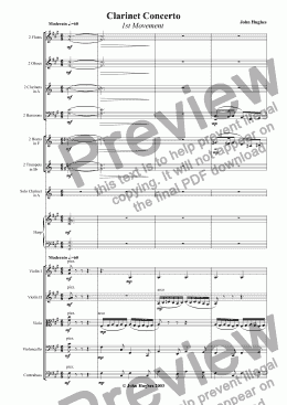 page one of Clarinet Concerto - 1st Movement