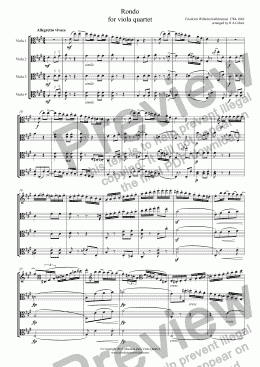 page one of Kalkbrenner - RONDO FOR VIOLA QUARTET