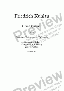 page one of Kuhlau, Klavierquartett op. 32