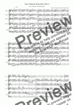page one of 2 Classical Favourites for Violin Quartet (volume one)