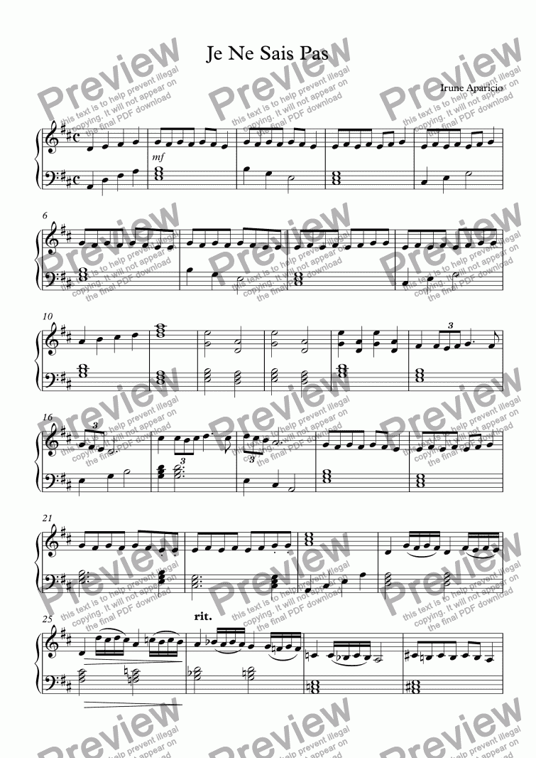 je-ne-sais-pas-download-sheet-music-pdf-file