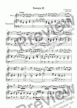 page one of Sonata II (Mattheson)