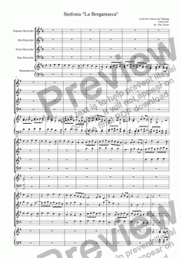 page one of Sinfonia "La Bergamasca" (Viadana)