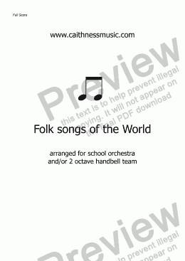 page one of Folk Songs of the World from caithnessmusic.com