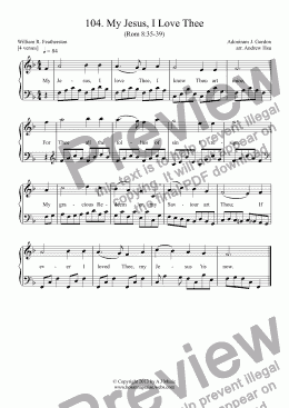 page one of My Jesus, I Love Thee - Easy Piano 104