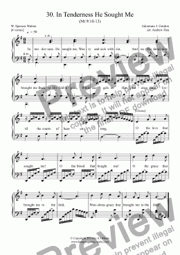 page one of In Tenderness He Sought Me - Easy Piano 30
