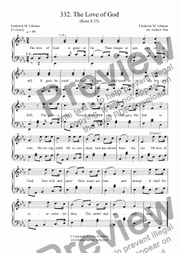 page one of The Love of God - Easy Piano 332