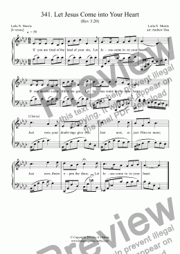 page one of Let Jesus Come into Your Heart - Easy Piano 341