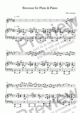 page one of Berceuse for Flute and Piano