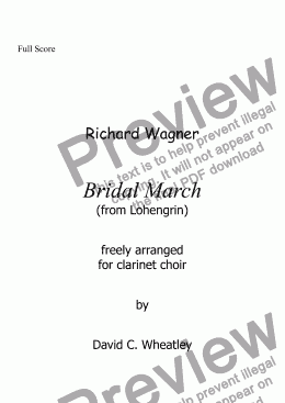 page one of Wagner - Bridal March (Lohengrin) for clarinet choir