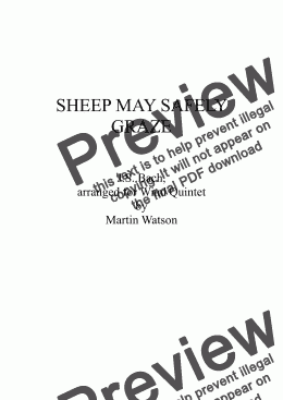 page one of Sheep May Safely Graze for Wind Quintet.