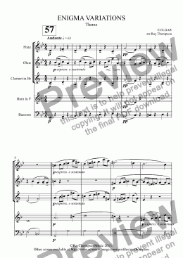 page one of Enigma Variations: Theme and Eight Variations (including Nimrod)