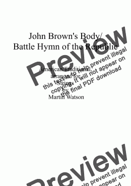 page one of John Brown’s Body/Battle Hymn of the Republic for Strings.