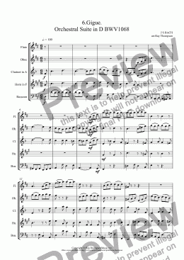 page one of Orchestral Suite No.3 in D BWV1068: 6.Gigue.