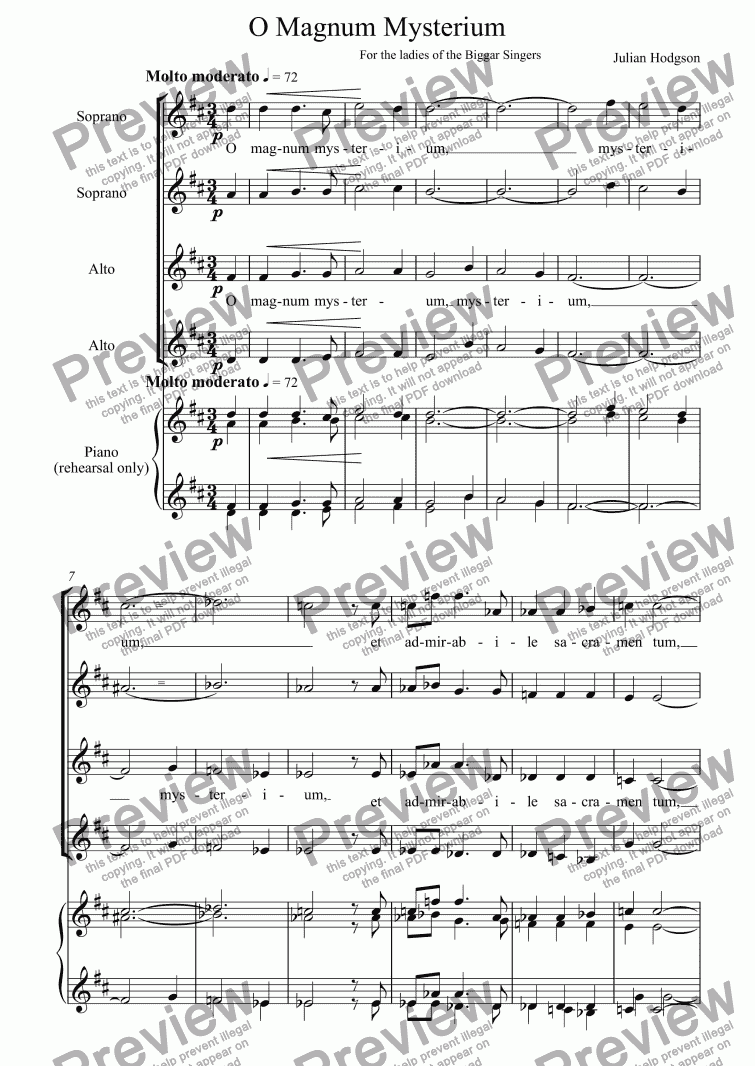 O Magnum Mysterium - Download Sheet Music PDF file