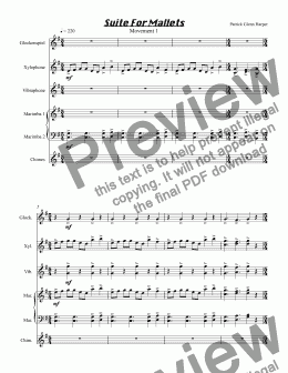 page one of Suite For Mallets - Movement 1