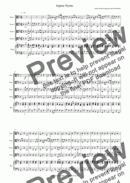 page one of Jupiter Hymn for Viola Quartet