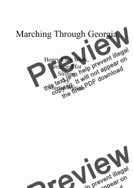 page one of Marching Through Georgia for String Orchestra.