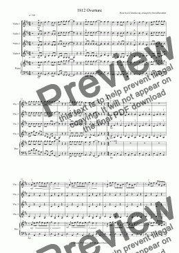 page one of 1812 Overture for Violin Quartet