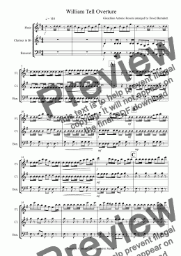 page one of William Tell Overture for Wind Trio