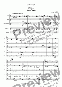 page one of Lyric Pieces Op.12: 2.Walzer  (Valse-Waltz)